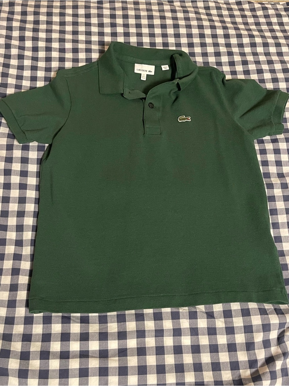 Lacoste Boys' Dark Green Short Sleeve Polo with Crocodile Logo